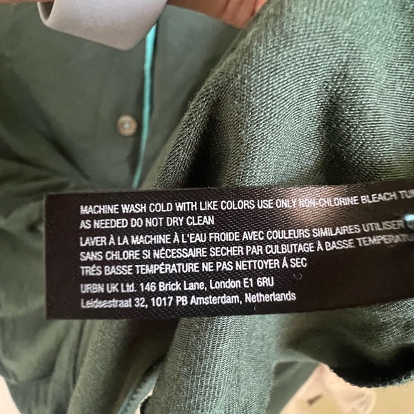 NWT new medium Anthropologie briar piped pajama top button down Holly green teal - Picture 10 of 17